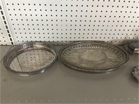 Silver Plated Plates, Dishes, Candle Holder