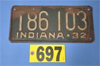 Original 1932 Indiana "Truck" plate