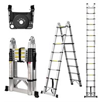 Telescoping Ladder A Frame, 16.5 Ft Compact Alumin