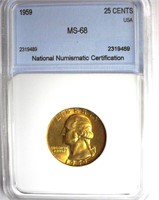 1959 Quarter NNC MS68