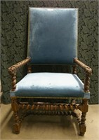 Renissance  Figural Carved Throne Chair