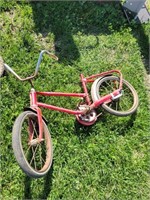 Vintage Red Bicycle - No Seat