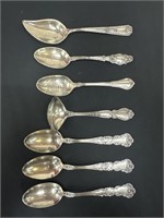 7 Sterling spoons and cream ladle