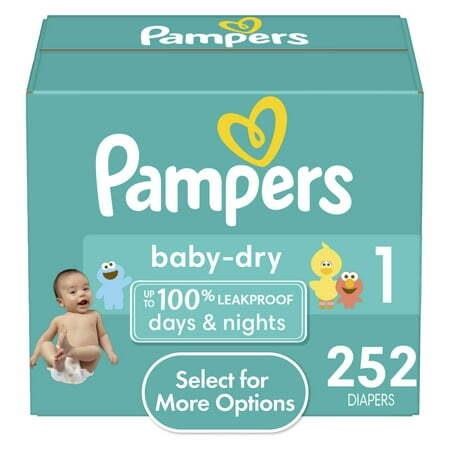 Pampers Baby Dry Diapers Size 1  252 Count (Select