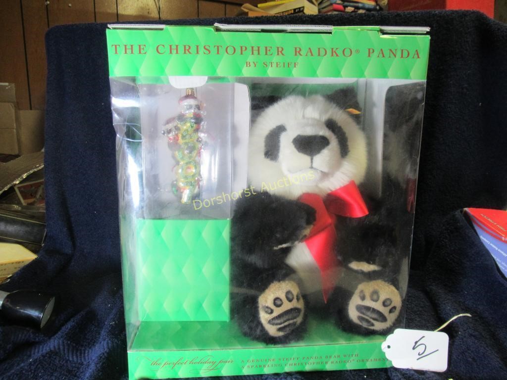 CHRISTOPHER RADKO ORNAMENT W/ BOX - PANDA - BY