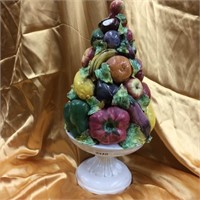 Porcelain, fruit/vegetable tower figurine