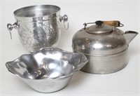 Silver Bowl, Ice Bucket & Pot - Set of 3