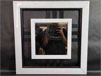 Modern Black and White Framed Mirror