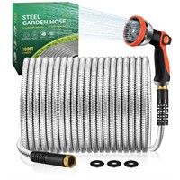 Garden Hose 100 ft - Metal Hose Stainless Steel Wa