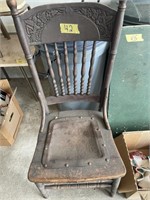 wood chair with leather seat