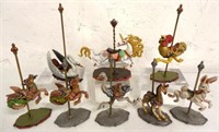 Lot of 8 Carousel Figurines Metal