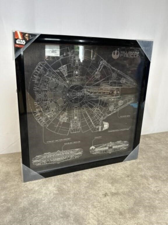 Star Wars Millennium Falcon framed artwork