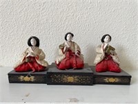 (3X) San-Nin Kanjo (Three Servants) Hina Dolls