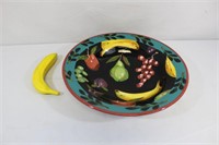 Large Droll Designs Hand Painted Fruit Bowl