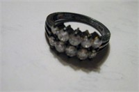 Sterling Silver Ring w/ 8 Stones Size 6 3/4