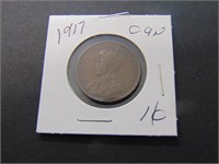 1917 Canadian 1 cent Coin