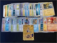 50+ Pokemon Cards Lot With Gold Foil