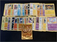 50+ Pokemon Cards Lot With Gold Foil