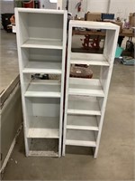 Two wooden shelving units.  42 x 11.5 x 11 and 45
