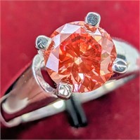 $5385 14K  3.2G Lab Pink Diamond 1Ct  Ring