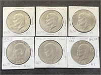6 Eisenhower Dollars 1972-1976