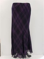 Purple Plaid Ralph Lauren Size 8 Silk Skirt