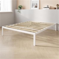 Novilla Metal Platform Bed Frame, Full, White
