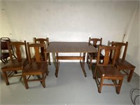 Wooden Table With Six Chairs