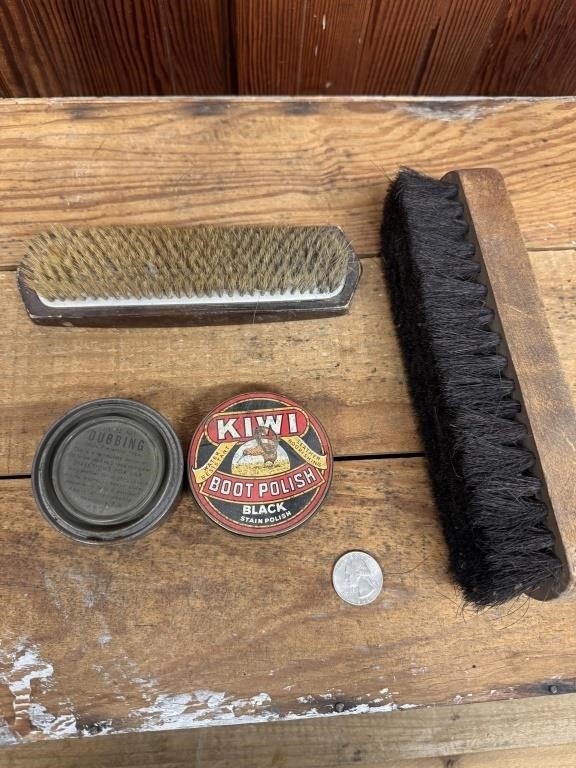 4 Pc Vintage Shoe Polish Lot