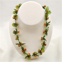 Glass Fruit & Leaves Necklace