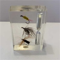Vintage Fly Fishing Lucite Hourglass