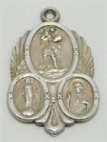 Vintage Sterling Silver St Christopher Medal