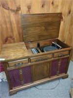 Vintage Console Stereo - Turn Table, 8 Track &