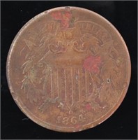 1864 Copper Two Cent Piece *Civil War