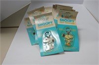 9 NOS SNOOPY KEYCHAINS 1965