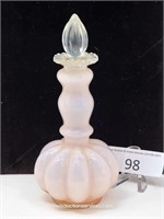 7.25" Unmarked Coral Pink Decanter Perfume Bottle