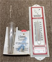 Thermometer and rain guage