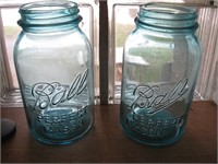 Vtg Ball Jars- Blue #6 & 4