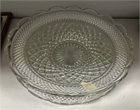 Wexford Pressed Glass Salad Bowl and Plate