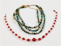 Vintage Unsigned Glass Beaded Necklaces