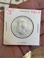 1960 D Franklin half dollar