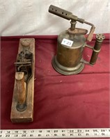 Vintage Blow Torch And Wood Plane