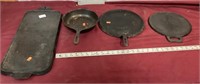 Vintage Cast Iron Pan And Griddles