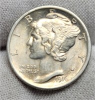 1916 Mercury Dime AU High Grade