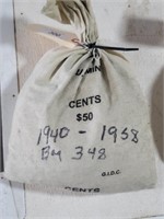 Bag Of 5,000 Wheat Cents 1940-1958