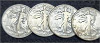 (4) W. Liberty Half Dollars: 1942, 43-P,D,S