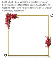 6.6FT x 6.6FT Gold Wedding Arches for Ceremony