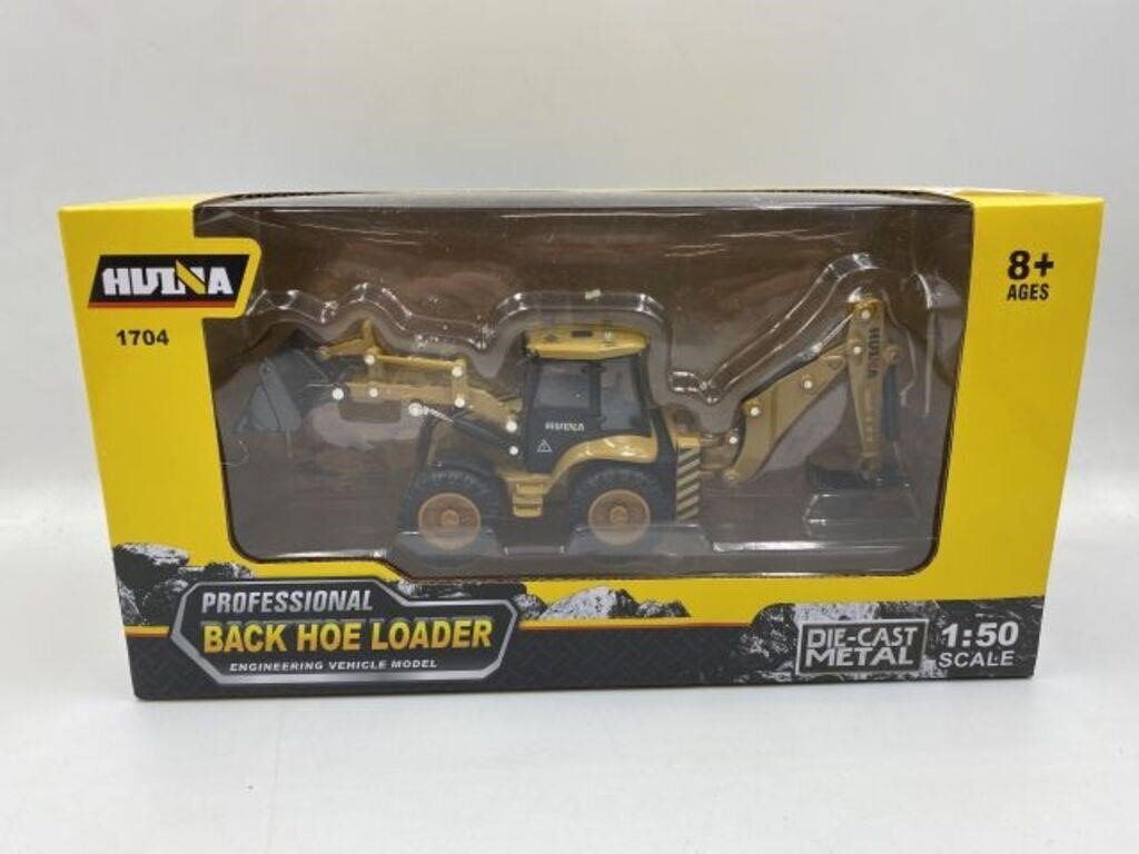 HUI NA TOYS 1:50 DIECAST BACK HOE LOADER