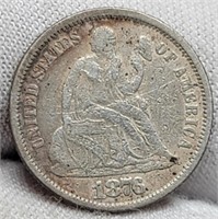 1876 Liberty Seated Dime