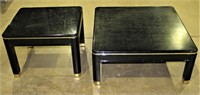 Set of side tables, black/gold